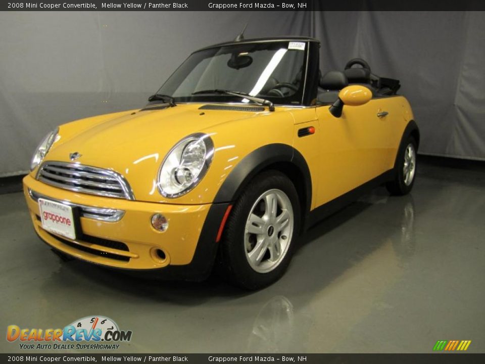 2008 Mini Cooper Convertible Mellow Yellow / Panther Black Photo #1