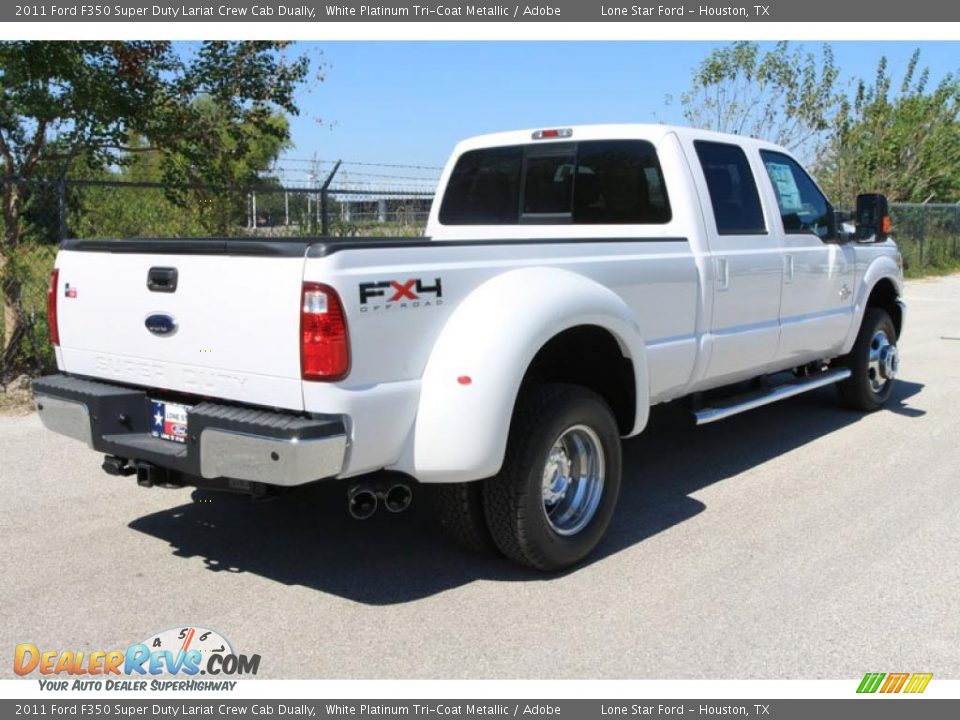 2011 Ford F350 Super Duty Lariat Crew Cab Dually White Platinum Tri-Coat Metallic / Adobe Photo #3