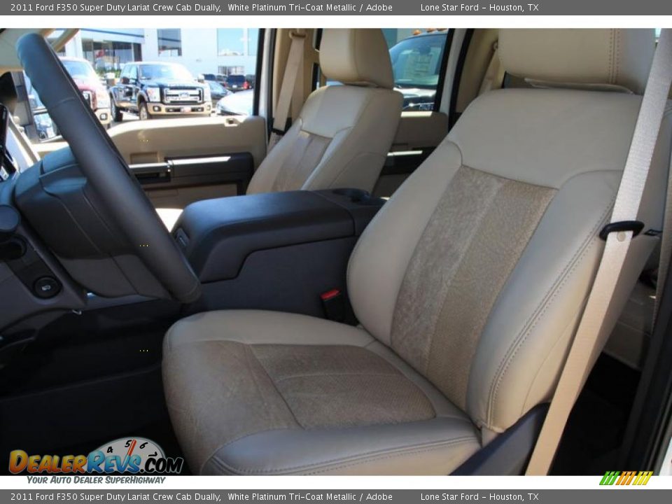 2011 Ford F350 Super Duty Lariat Crew Cab Dually White Platinum Tri-Coat Metallic / Adobe Photo #5