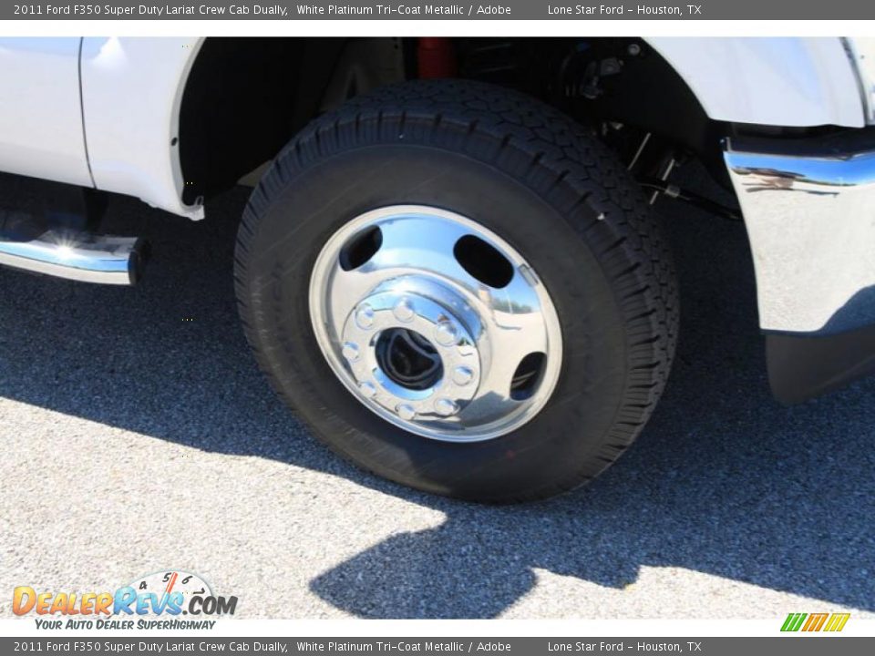 2011 Ford F350 Super Duty Lariat Crew Cab Dually White Platinum Tri-Coat Metallic / Adobe Photo #9