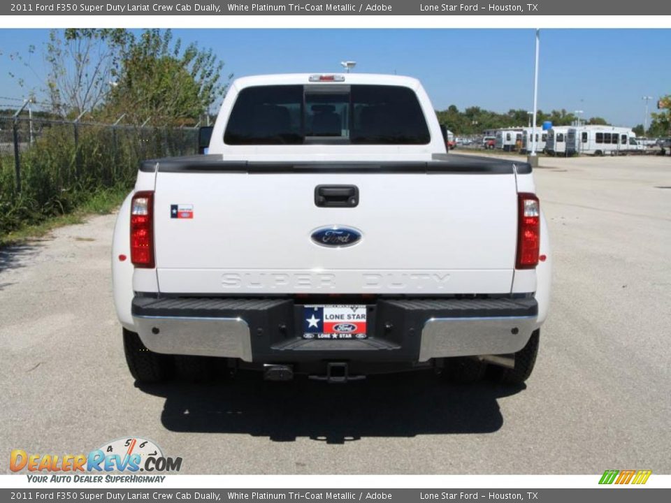 2011 Ford F350 Super Duty Lariat Crew Cab Dually White Platinum Tri-Coat Metallic / Adobe Photo #10