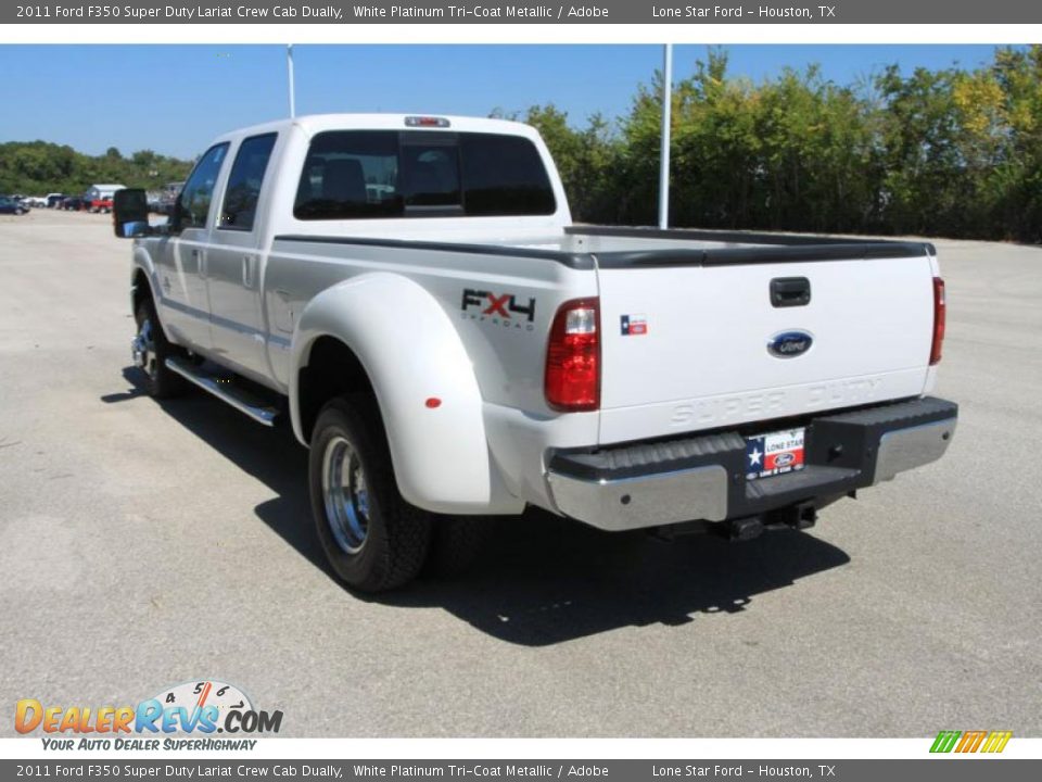 2011 Ford F350 Super Duty Lariat Crew Cab Dually White Platinum Tri-Coat Metallic / Adobe Photo #11