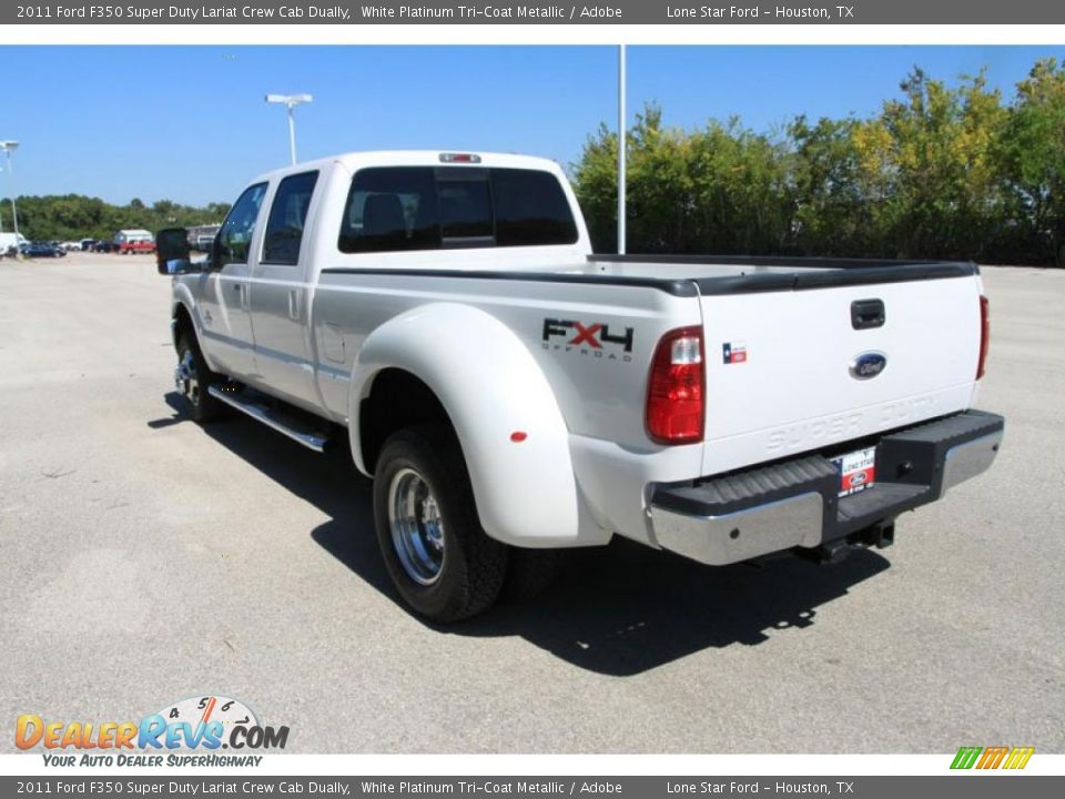 2011 Ford F350 Super Duty Lariat Crew Cab Dually White Platinum Tri-Coat Metallic / Adobe Photo #14