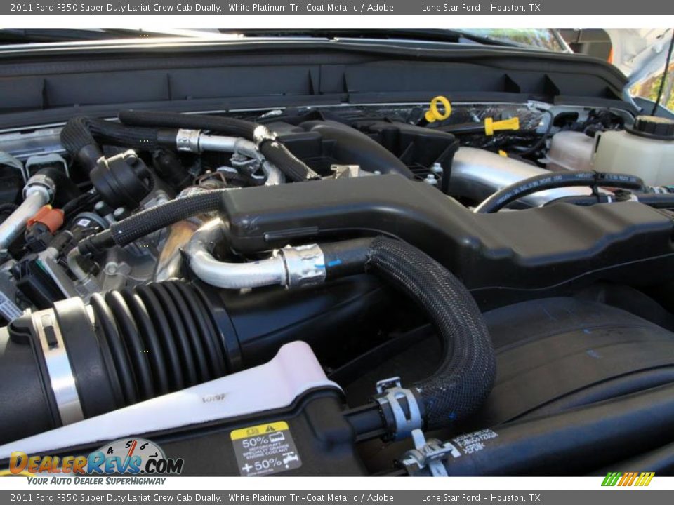 2011 Ford F350 Super Duty Lariat Crew Cab Dually White Platinum Tri-Coat Metallic / Adobe Photo #15