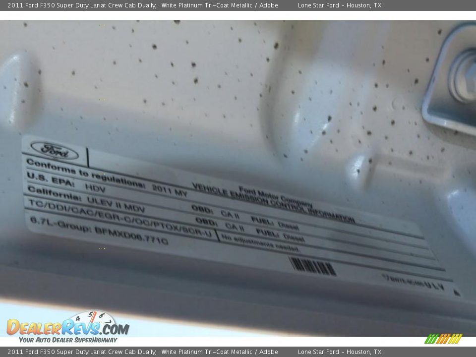 Info Tag of 2011 Ford F350 Super Duty Lariat Crew Cab Dually Photo #16