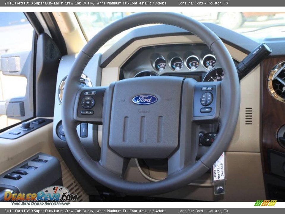 2011 Ford F350 Super Duty Lariat Crew Cab Dually White Platinum Tri-Coat Metallic / Adobe Photo #20