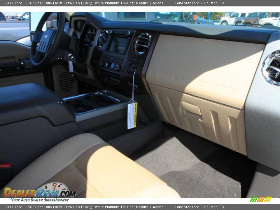2011 Ford F350 Super Duty Lariat Crew Cab Dually White Platinum Tri-Coat Metallic / Adobe Photo #21