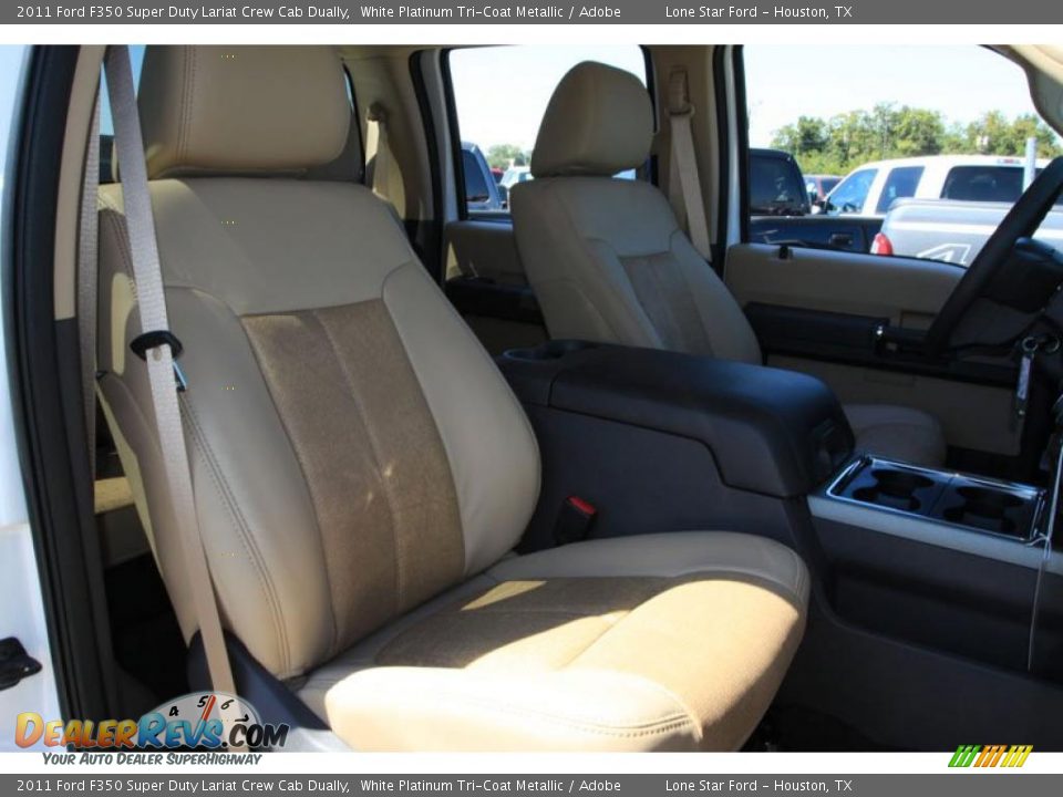 2011 Ford F350 Super Duty Lariat Crew Cab Dually White Platinum Tri-Coat Metallic / Adobe Photo #22