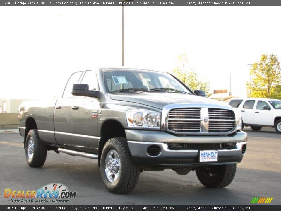2006 Dodge Ram 3500 Big Horn Edition Quad Cab 4x4 Mineral Gray Metallic / Medium Slate Gray Photo #2
