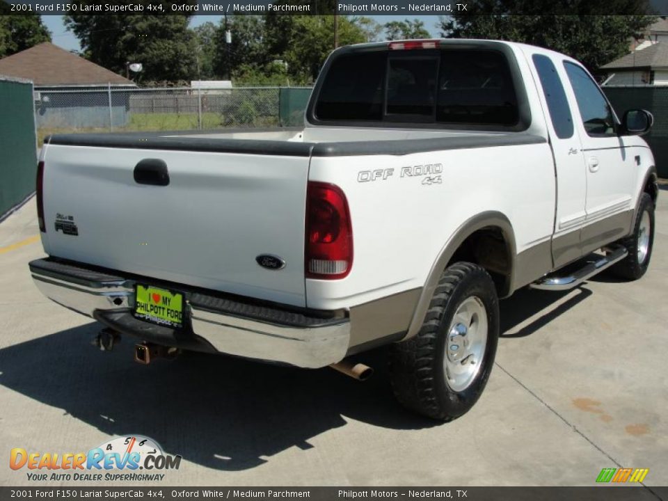 2001 Ford F150 Lariat SuperCab 4x4 Oxford White / Medium Parchment Photo #3