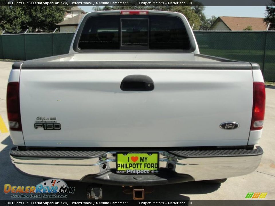 2001 Ford F150 Lariat SuperCab 4x4 Oxford White / Medium Parchment Photo #4