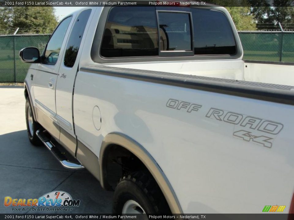 2001 Ford F150 Lariat SuperCab 4x4 Oxford White / Medium Parchment Photo #5