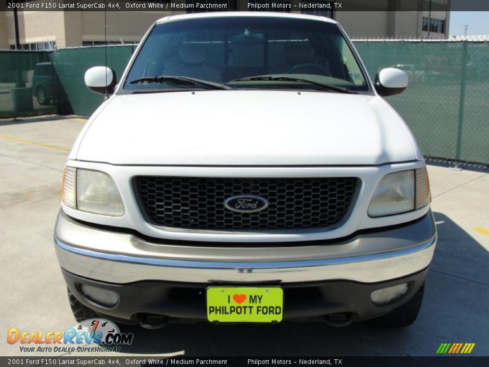 2001 Ford F150 Lariat SuperCab 4x4 Oxford White / Medium Parchment Photo #8