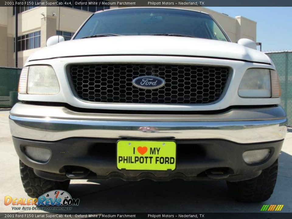 2001 Ford F150 Lariat SuperCab 4x4 Oxford White / Medium Parchment Photo #9