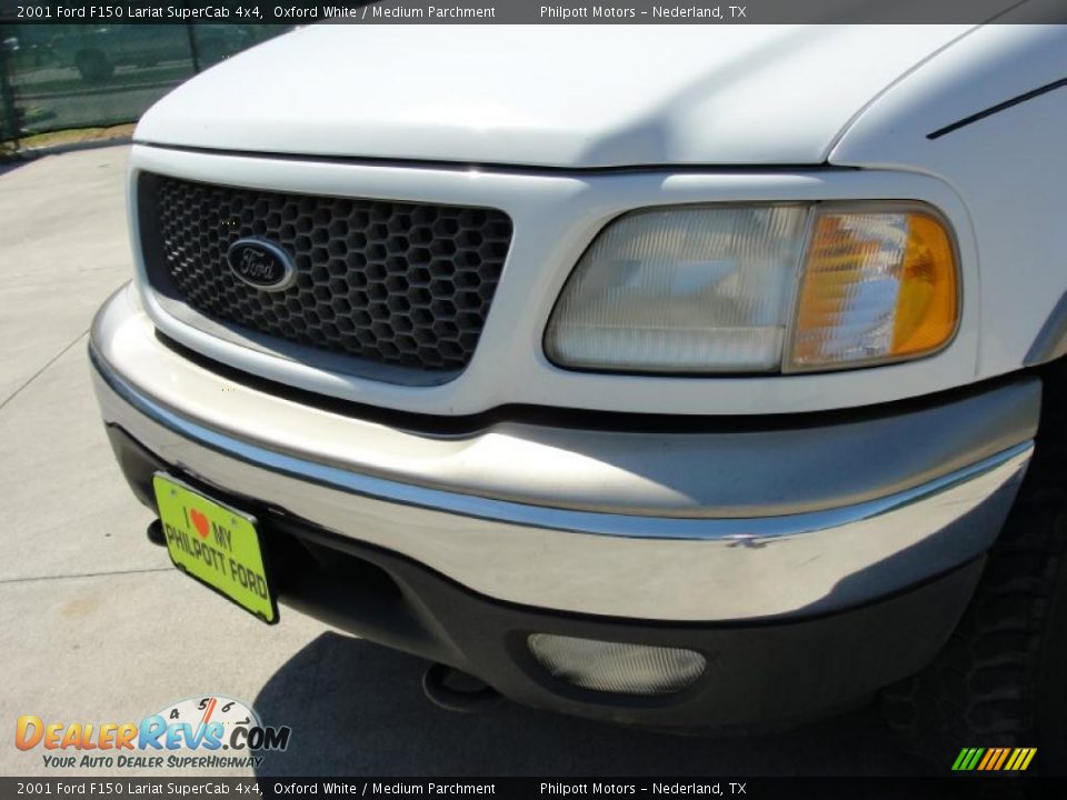 2001 Ford F150 Lariat SuperCab 4x4 Oxford White / Medium Parchment Photo #11