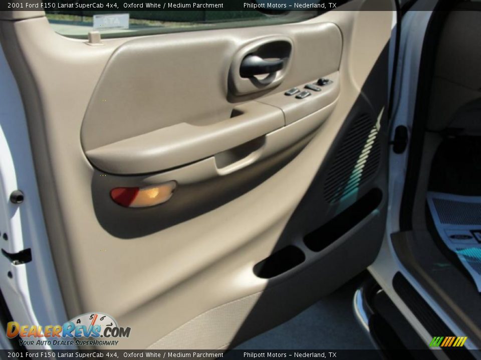 2001 Ford F150 Lariat SuperCab 4x4 Oxford White / Medium Parchment Photo #33