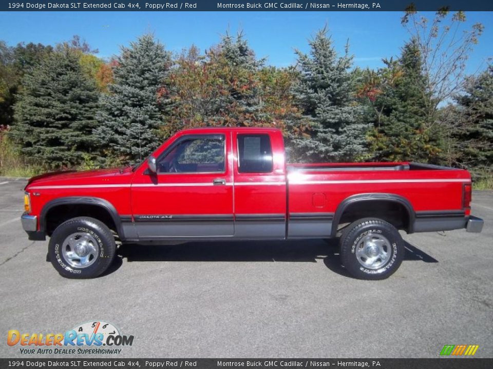 1994 Dodge Dakota SLT Extended Cab 4x4 Poppy Red / Red Photo #1