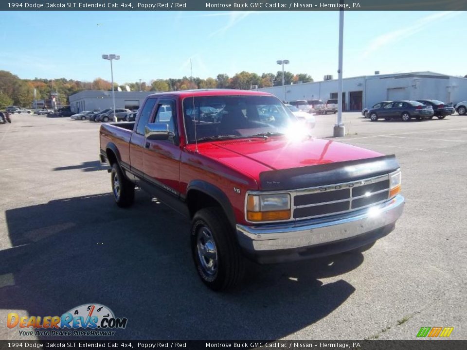 1994 Dodge Dakota SLT Extended Cab 4x4 Poppy Red / Red Photo #5