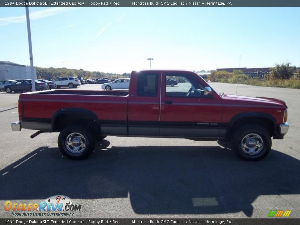 1994 Dodge Dakota SLT Extended Cab 4x4 Poppy Red / Red Photo #7