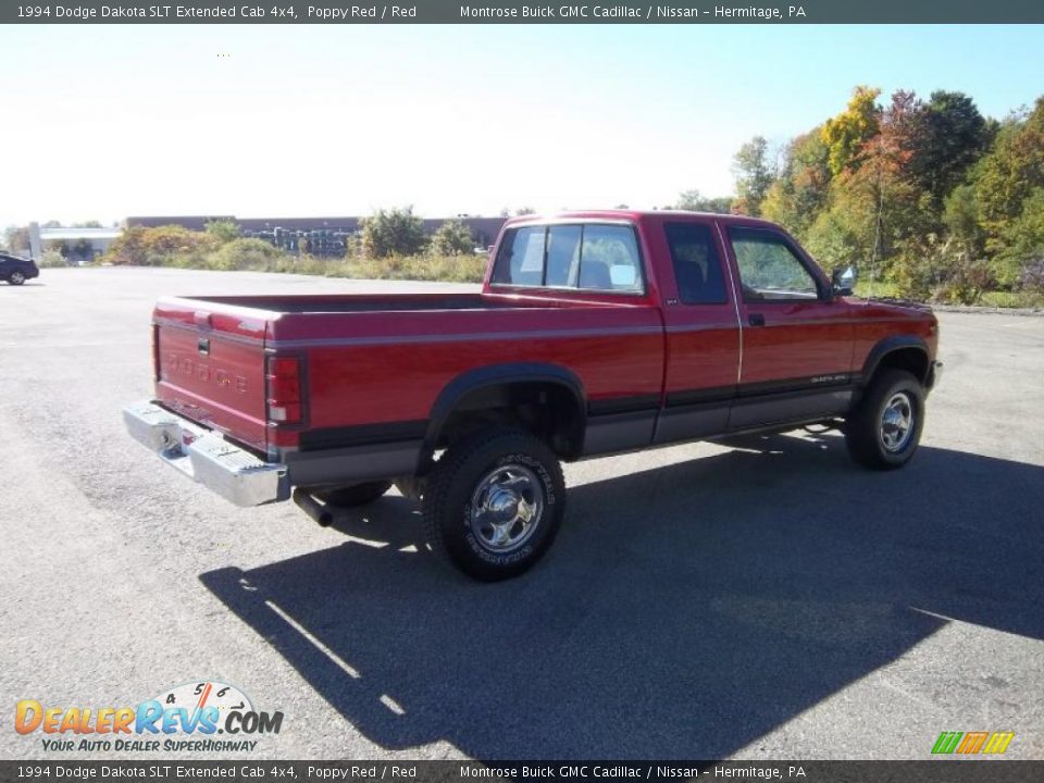 1994 Dodge Dakota SLT Extended Cab 4x4 Poppy Red / Red Photo #8