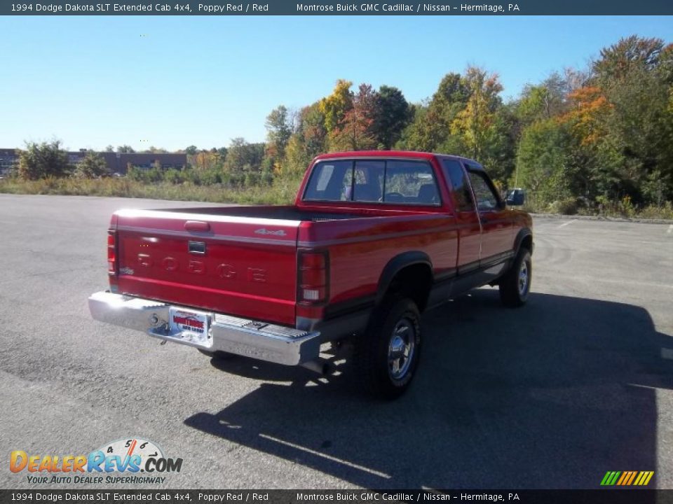 1994 Dodge Dakota SLT Extended Cab 4x4 Poppy Red / Red Photo #9