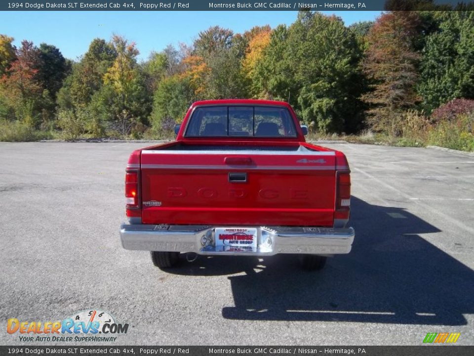 1994 Dodge Dakota SLT Extended Cab 4x4 Poppy Red / Red Photo #10