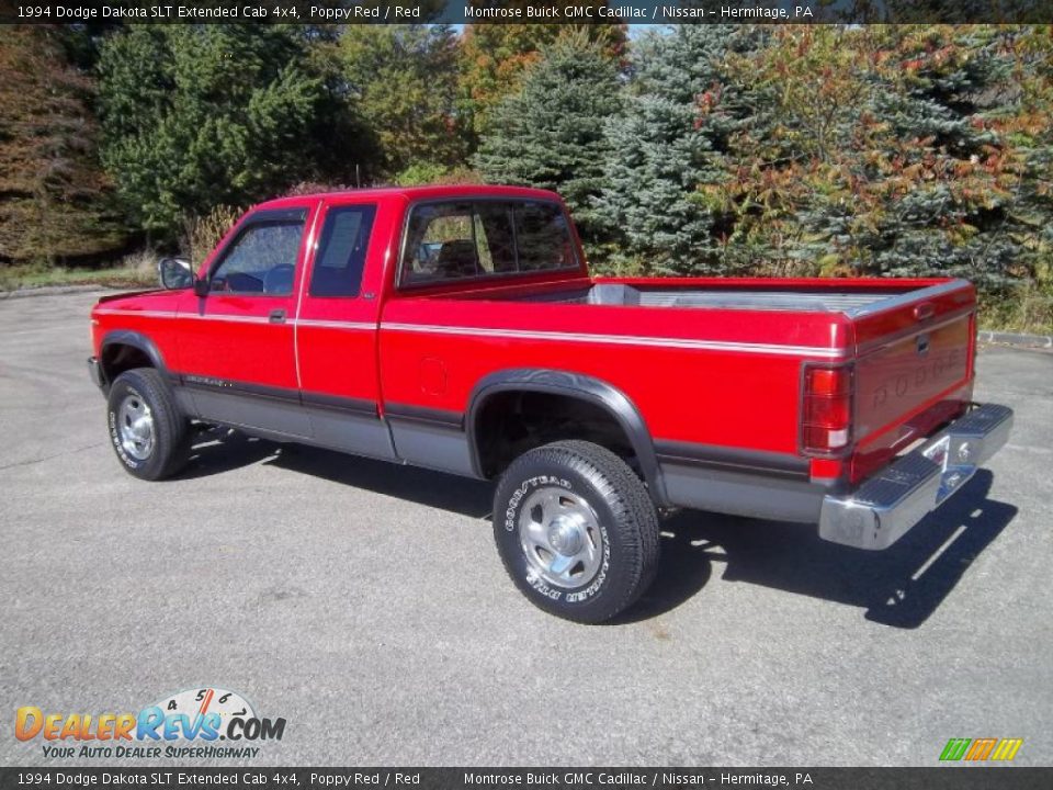 1994 Dodge Dakota SLT Extended Cab 4x4 Poppy Red / Red Photo #12