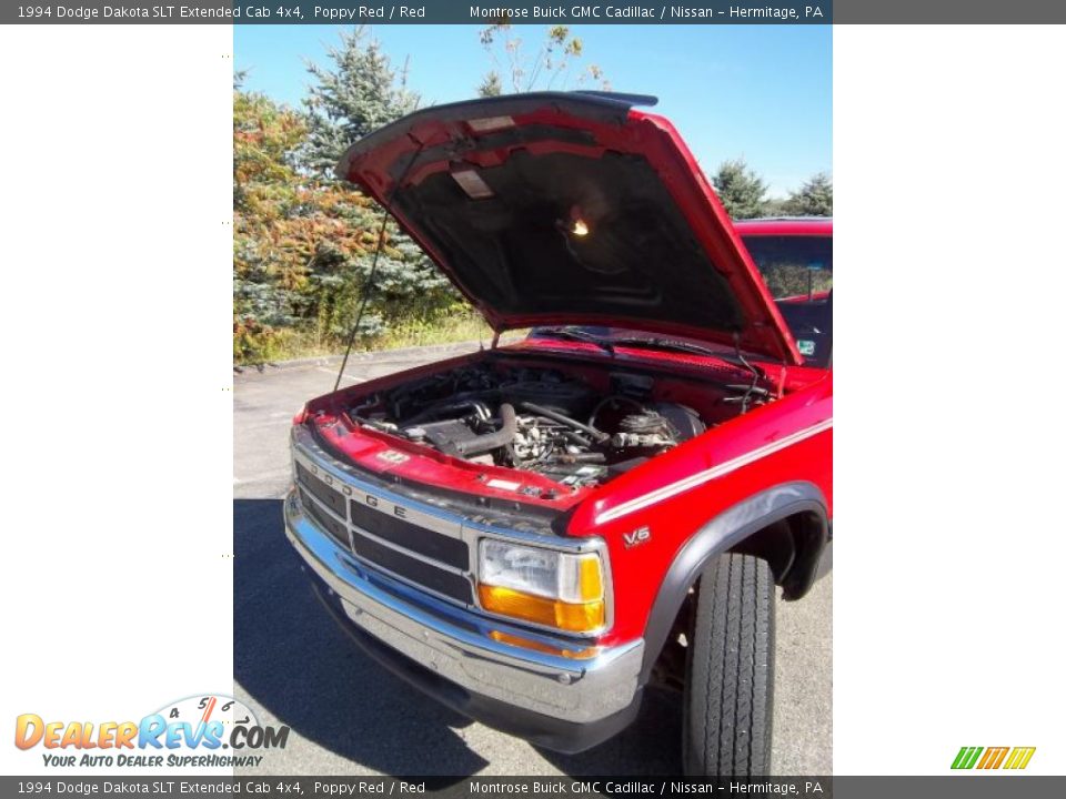 1994 Dodge Dakota SLT Extended Cab 4x4 Poppy Red / Red Photo #14