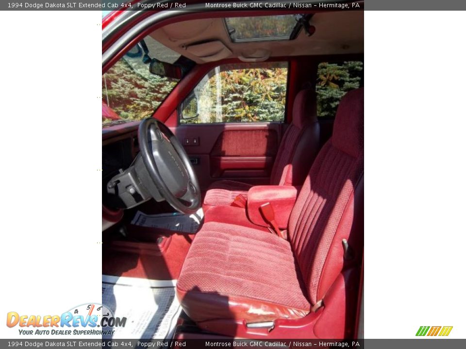 1994 Dodge Dakota SLT Extended Cab 4x4 Poppy Red / Red Photo #22