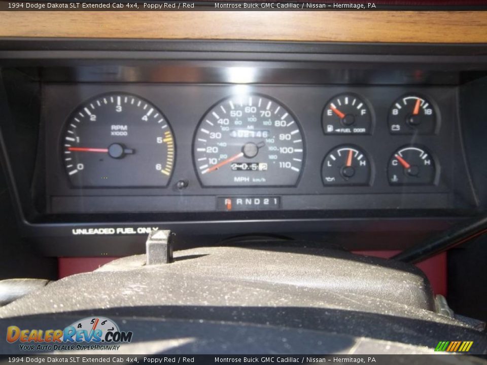 1994 Dodge Dakota SLT Extended Cab 4x4 Gauges Photo #26