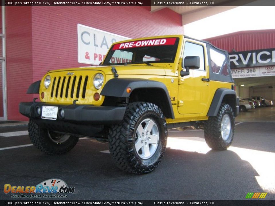 2008 Jeep Wrangler X 4x4 Detonator Yellow / Dark Slate Gray/Medium Slate Gray Photo #1