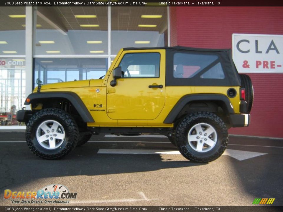 2008 Jeep Wrangler X 4x4 Detonator Yellow / Dark Slate Gray/Medium Slate Gray Photo #2