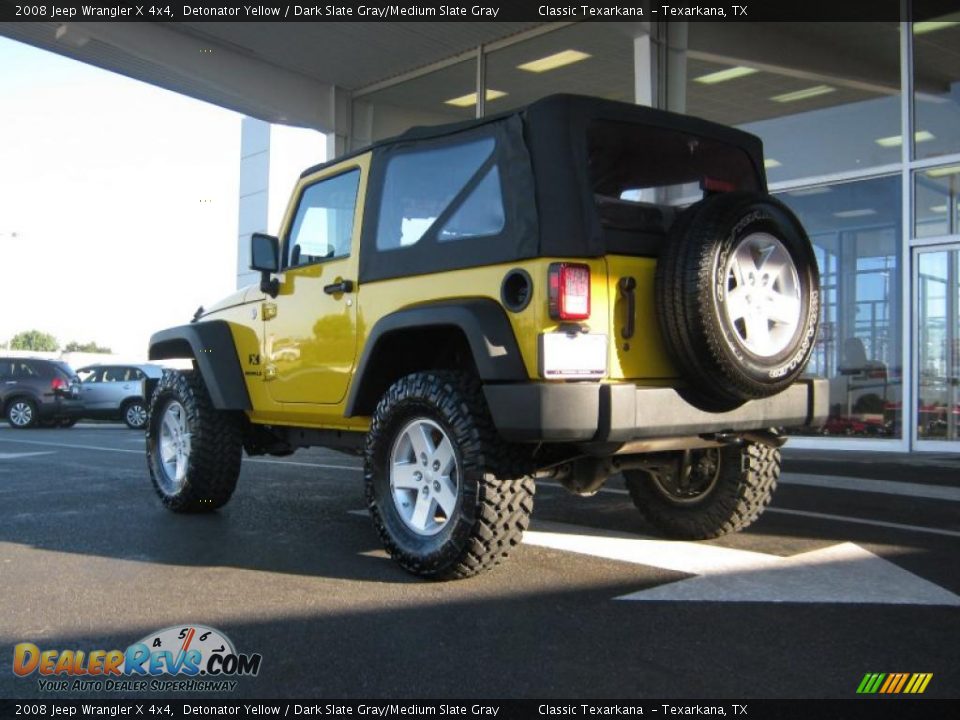 2008 Jeep Wrangler X 4x4 Detonator Yellow / Dark Slate Gray/Medium Slate Gray Photo #3