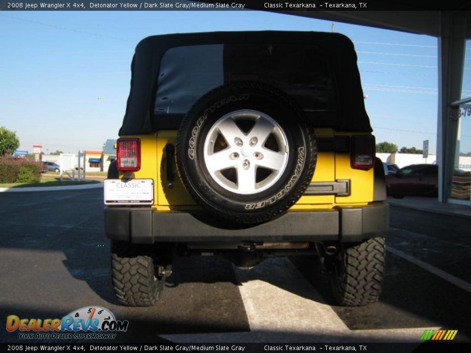 2008 Jeep Wrangler X 4x4 Detonator Yellow / Dark Slate Gray/Medium Slate Gray Photo #4