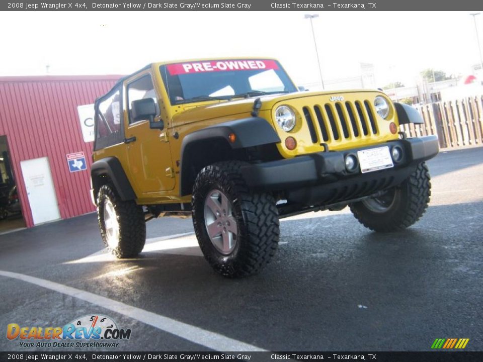 2008 Jeep Wrangler X 4x4 Detonator Yellow / Dark Slate Gray/Medium Slate Gray Photo #7
