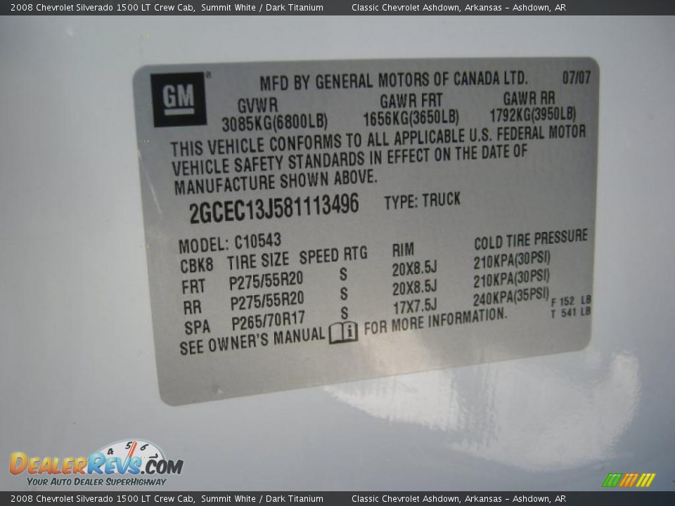 2008 Chevrolet Silverado 1500 LT Crew Cab Summit White / Dark Titanium Photo #28