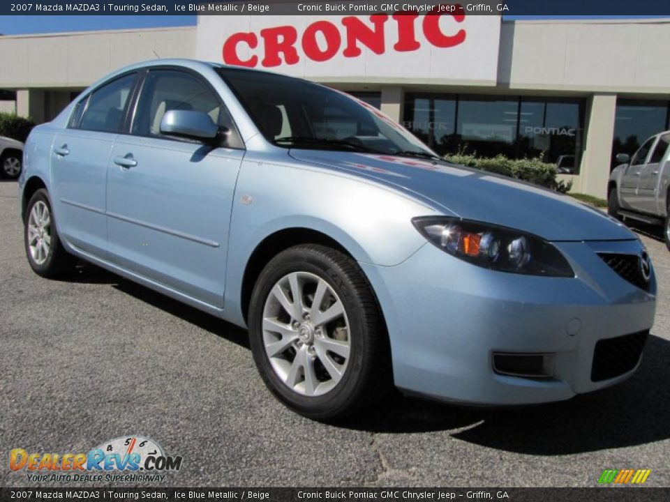 2007 Mazda MAZDA3 i Touring Sedan Ice Blue Metallic / Beige Photo #1