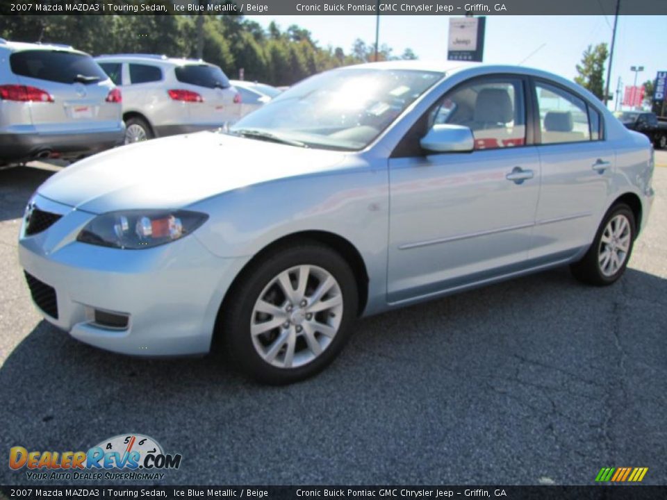 2007 Mazda MAZDA3 i Touring Sedan Ice Blue Metallic / Beige Photo #3