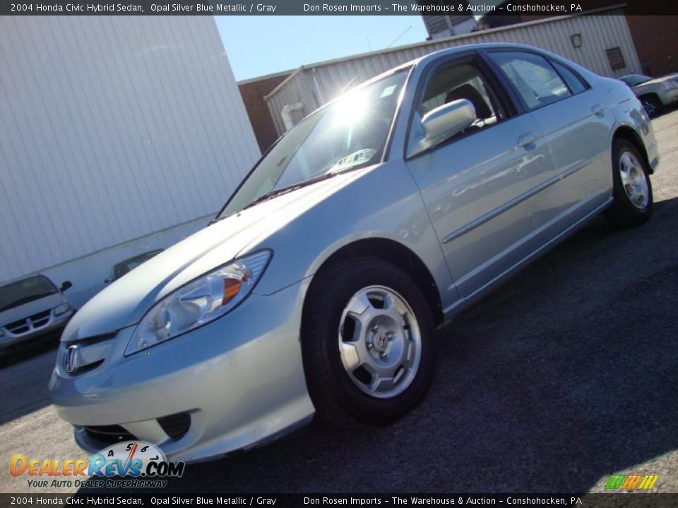 2004 Honda Civic Hybrid Sedan Opal Silver Blue Metallic / Gray Photo #1