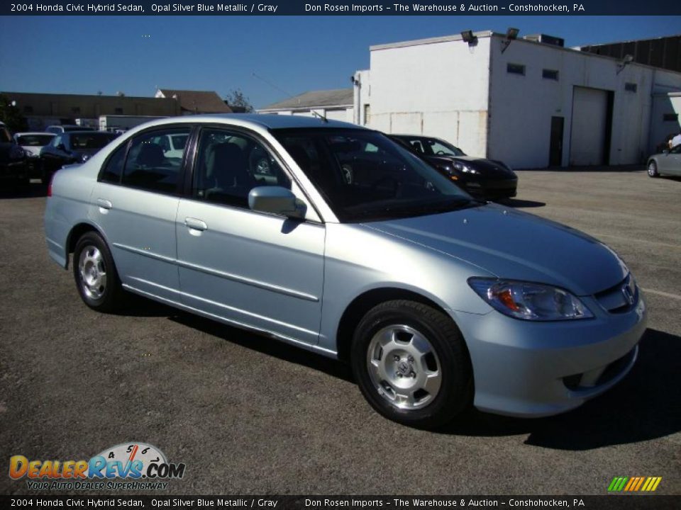2004 Honda Civic Hybrid Sedan Opal Silver Blue Metallic / Gray Photo #6