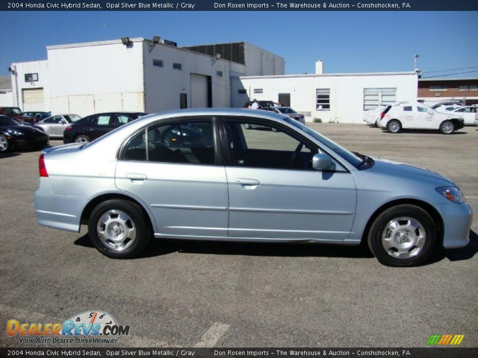 2004 Honda Civic Hybrid Sedan Opal Silver Blue Metallic / Gray Photo #7
