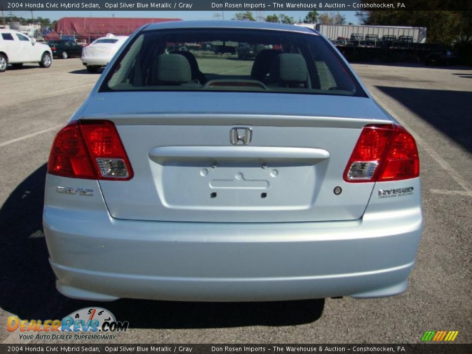 2004 Honda Civic Hybrid Sedan Opal Silver Blue Metallic / Gray Photo #9