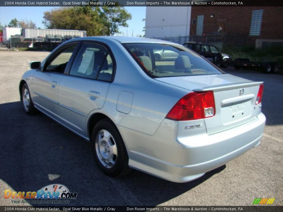 2004 Honda Civic Hybrid Sedan Opal Silver Blue Metallic / Gray Photo #10