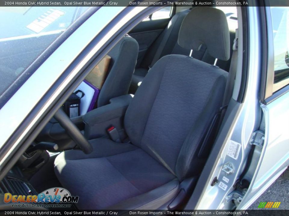 2004 Honda Civic Hybrid Sedan Opal Silver Blue Metallic / Gray Photo #17