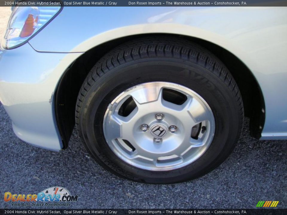2004 Honda Civic Hybrid Sedan Opal Silver Blue Metallic / Gray Photo #36