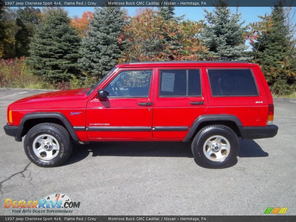1997 Jeep Cherokee Sport 4x4 Flame Red / Grey Photo #1