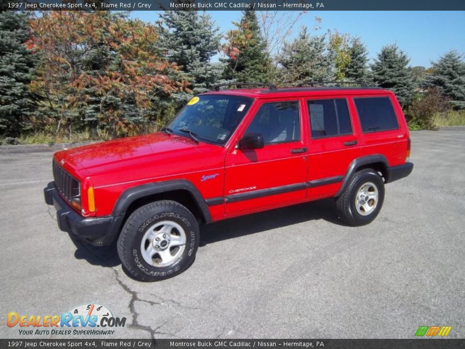 Flame Red 1997 Jeep Cherokee Sport 4x4 Photo #2