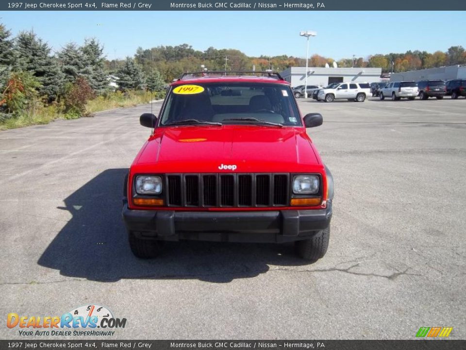 1997 Jeep Cherokee Sport 4x4 Flame Red / Grey Photo #4