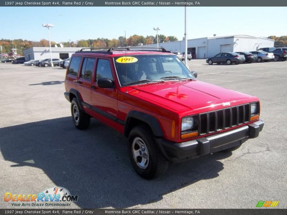 1997 Jeep Cherokee Sport 4x4 Flame Red / Grey Photo #5
