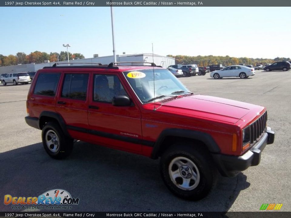 1997 Jeep Cherokee Sport 4x4 Flame Red / Grey Photo #6